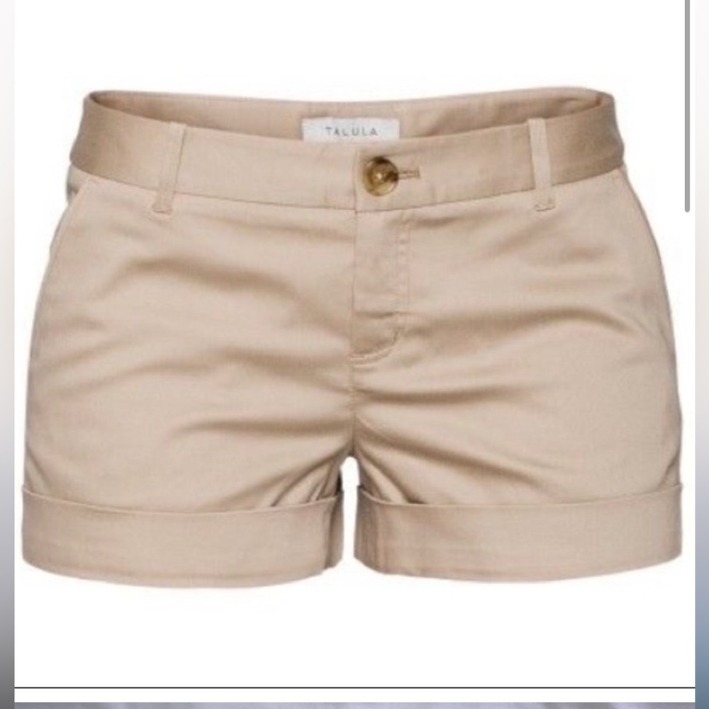 Talula Aritzia Little Johnny Shorts Tan